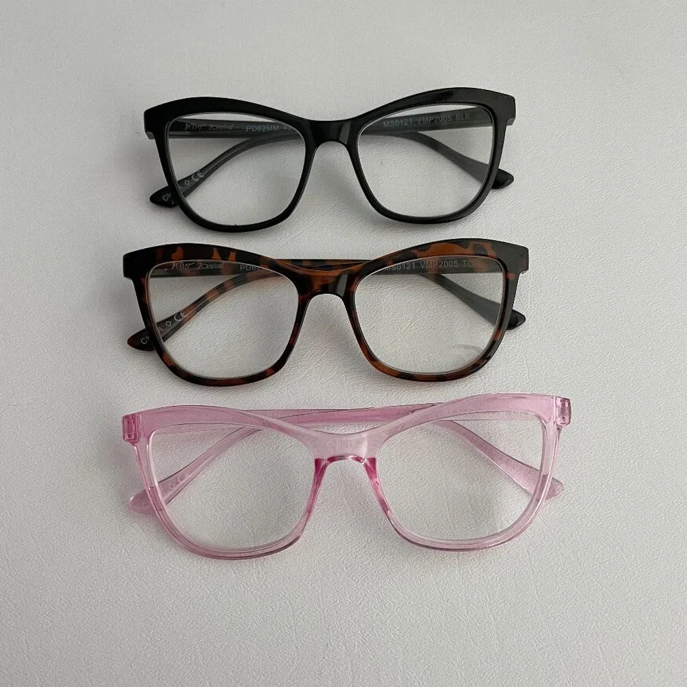 Betsey Johnson +2.00 Reading Glasses 3 Pair Pink